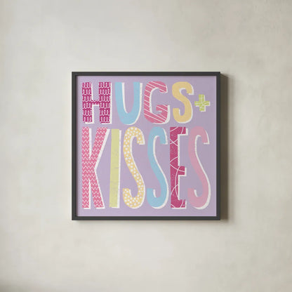 Words of Love I by Moira Hershey. Shown in a sleek black glass frame for a contemporary gallery look. Available as an archival giclee rolled canvas, fine art paper, or poster print. SKU 31356a.