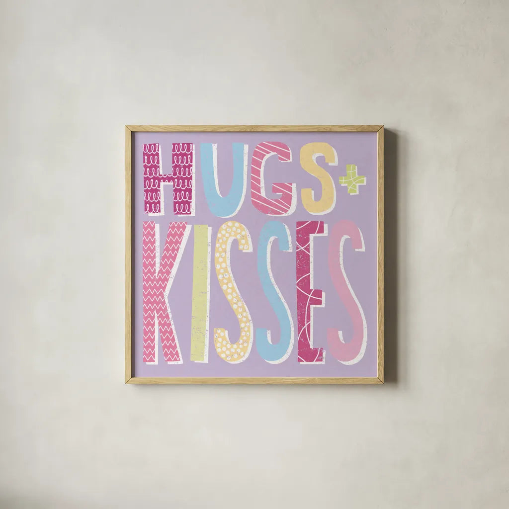 Words of Love I by Moira Hershey. Shown in a natural wood glass frame for a timeless modern aesthetic. Available as an archival giclee rolled canvas, fine art paper, or poster print. SKU 31356a.