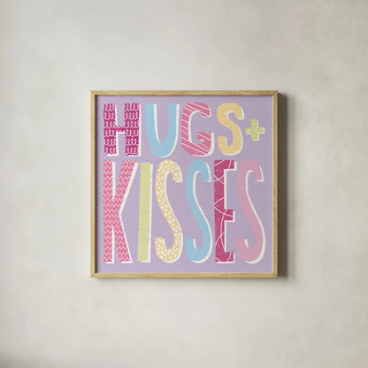 Words of Love I by Moira Hershey. Shown in a natural wood glass frame for a timeless modern aesthetic. Available as an archival giclee rolled canvas, fine art paper, or poster print. SKU 31356a.