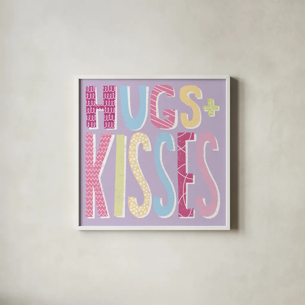 Words of Love I by Moira Hershey. Shown in a crisp white glass frame for a clean and minimalist style. Available as an archival giclee rolled canvas, fine art paper, or poster print. SKU 31356a.