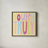 Words of Love III by Moira Hershey. Shown in a sleek black glass frame for a contemporary gallery look. Available as an archival giclee rolled canvas, fine art paper, or poster print. SKU 31358a.