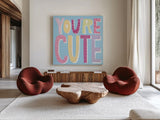 Words of Love IV by Moira Hershey. Shown as extra-large giant wall art in a modern living room. Available as an archival giclee rolled canvas, fine art paper, or poster print. SKU 31359a.