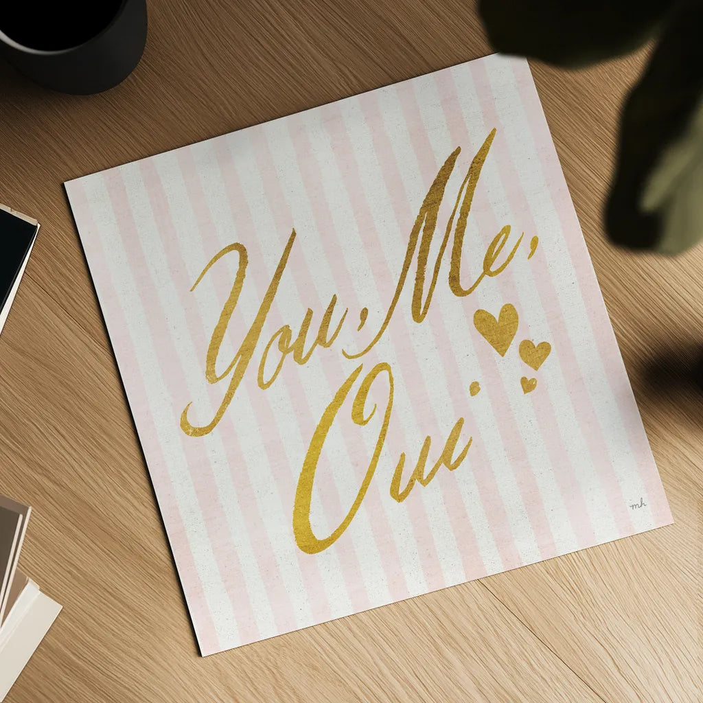 You Me Oui by Moira Hershey. Shown as a detailed flat fine art print, highlighting archival giclee quality. Available as an archival giclee rolled canvas, fine art paper, or poster print. SKU 26195a.