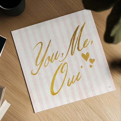 You Me Oui by Moira Hershey. Shown as a detailed flat fine art print, highlighting archival giclee quality. Available as an archival giclee rolled canvas, fine art paper, or poster print. SKU 26195a.