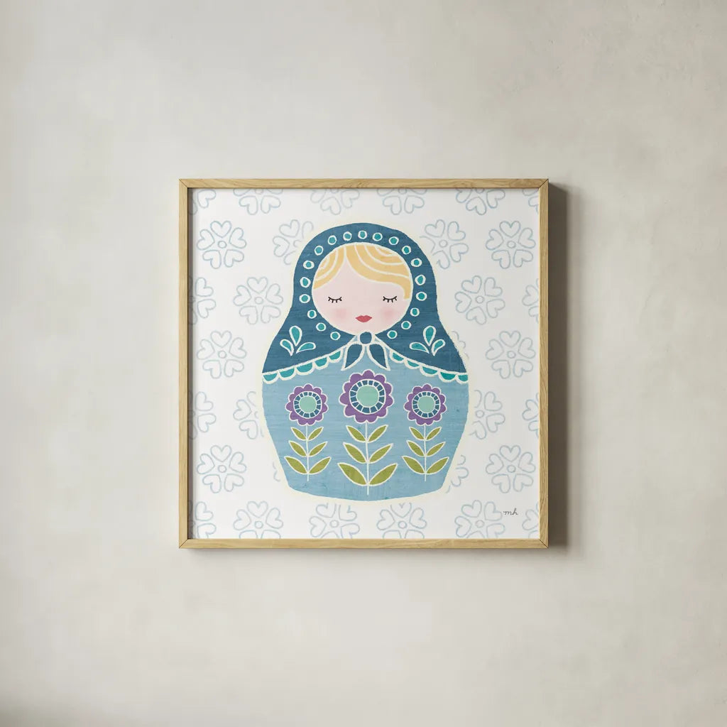 Youre a Doll II by Moira Hershey. Shown in a natural wood glass frame for a timeless modern aesthetic. Available as an archival giclee rolled canvas, fine art paper, or poster print. SKU 36155a.