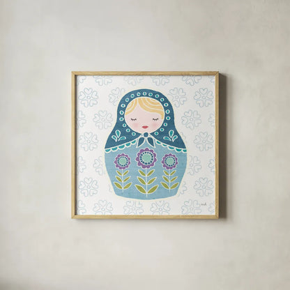 Youre a Doll II by Moira Hershey. Shown in a natural wood glass frame for a timeless modern aesthetic. Available as an archival giclee rolled canvas, fine art paper, or poster print. SKU 36155a.