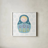 Youre a Doll II by Moira Hershey. Shown in a crisp white glass frame for a clean and minimalist style. Available as an archival giclee rolled canvas, fine art paper, or poster print. SKU 36155a.