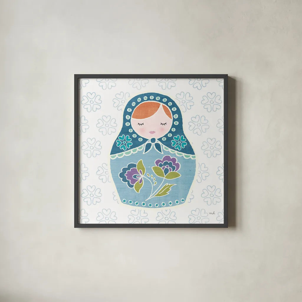 Youre a Doll III by Moira Hershey. Shown in a sleek black glass frame for a contemporary gallery look. Available as an archival giclee rolled canvas, fine art paper, or poster print. SKU 36154a.