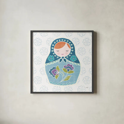 Youre a Doll III by Moira Hershey. Shown in a sleek black glass frame for a contemporary gallery look. Available as an archival giclee rolled canvas, fine art paper, or poster print. SKU 36154a.