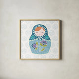 Youre a Doll III by Moira Hershey. Shown in a natural wood glass frame for a timeless modern aesthetic. Available as an archival giclee rolled canvas, fine art paper, or poster print. SKU 36154a.