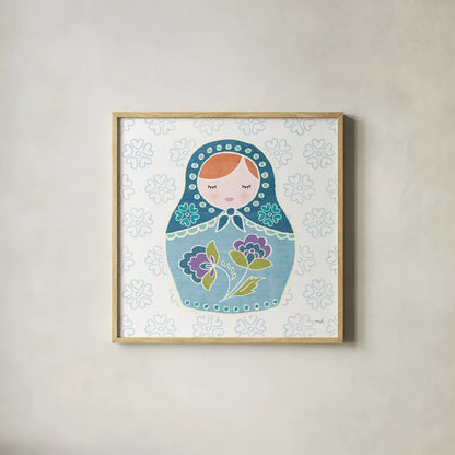 Youre a Doll III by Moira Hershey. Shown in a natural wood glass frame for a timeless modern aesthetic. Available as an archival giclee rolled canvas, fine art paper, or poster print. SKU 36154a.