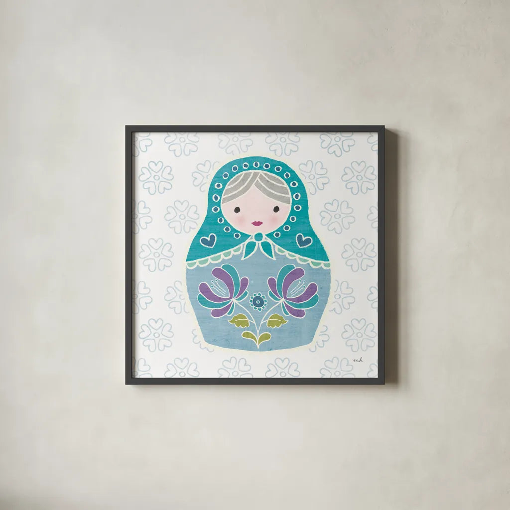 Youre a Doll IV by Moira Hershey. Shown in a sleek black glass frame for a contemporary gallery look. Available as an archival giclee rolled canvas, fine art paper, or poster print. SKU 36153a.
