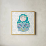 Youre a Doll IV by Moira Hershey. Shown in a natural wood glass frame for a timeless modern aesthetic. Available as an archival giclee rolled canvas, fine art paper, or poster print. SKU 36153a.