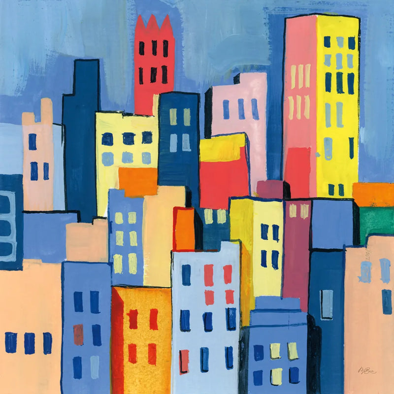 Abstract City View by Morgan Birch. SKU 103146a. Archival Giclee Fine art print for wall decor.