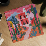 Adobe Desert by Morgan Birch. Shown as a detailed flat fine art print, highlighting archival giclee quality. Available as an archival giclee rolled canvas, fine art paper, or poster print. SKU 104018a.