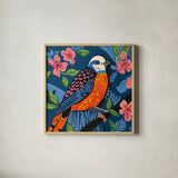 Birds of a Feather by Morgan Birch. Shown in a natural wood glass frame for a timeless modern aesthetic. Available as an archival giclee rolled canvas, fine art paper, or poster print. SKU 103337a.