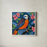 Birds of a Feather by Morgan Birch. Shown in a crisp white glass frame for a clean and minimalist style. Available as an archival giclee rolled canvas, fine art paper, or poster print. SKU 103337a.