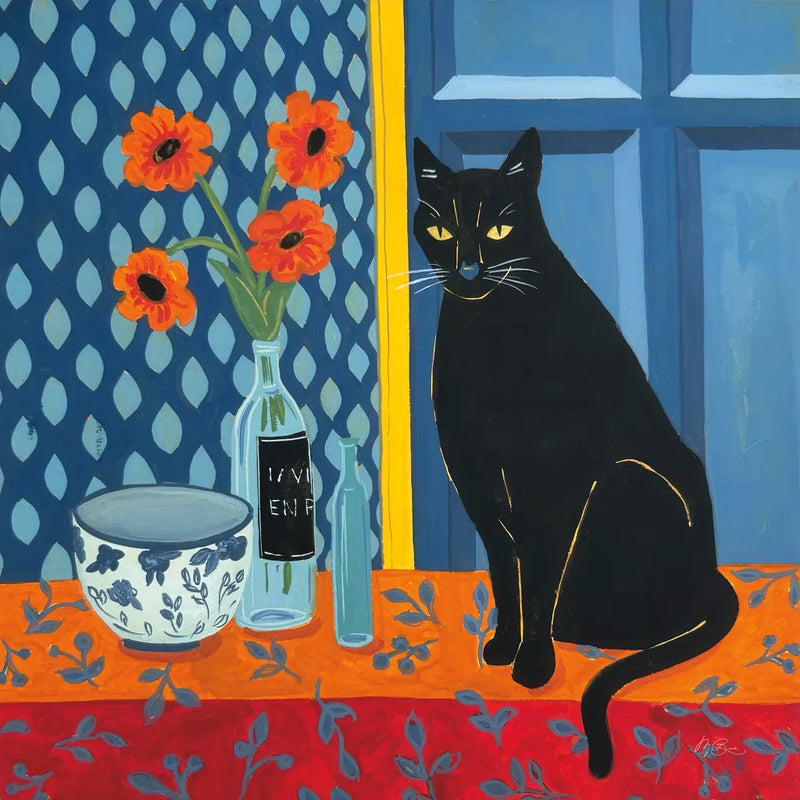 Black Cat by Morgan Birch. SKU 103343a. Archival Giclee Fine art print for wall decor.