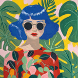 Blue Haired Girl by Morgan Birch. SKU 103344a. Archival Giclee Fine art print for wall decor.