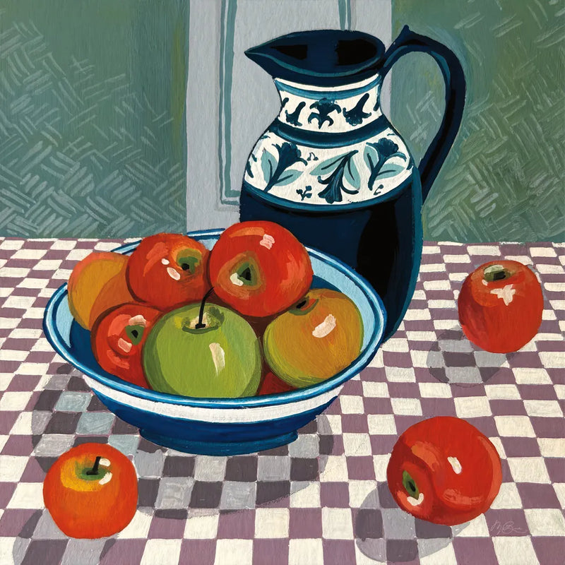 Bowl of Apples by Morgan Birch. SKU 103340a. Archival Giclee Fine art print for wall decor.