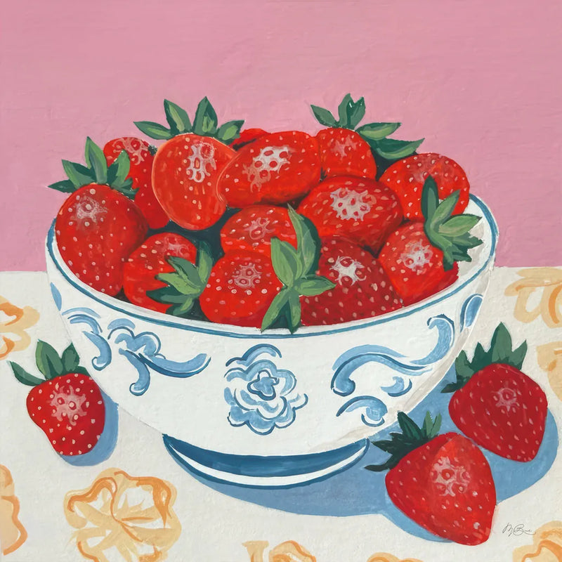 Bowl of Summer Fruit I by Morgan Birch. SKU 104061a. Archival Giclee Fine art print for wall decor.