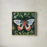 Butterfly by Morgan Birch. Shown in a natural wood glass frame for a timeless modern aesthetic. Available as an archival giclee rolled canvas, fine art paper, or poster print. SKU 104013a.