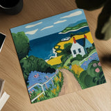Coastal Fields by Morgan Birch. Shown as a detailed flat fine art print, highlighting archival giclee quality. Available as an archival giclee rolled canvas, fine art paper, or poster print. SKU 104014a.