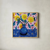 Dandilions by Morgan Birch. Shown in a natural wood glass frame for a timeless modern aesthetic. Available as an archival giclee rolled canvas, fine art paper, or poster print. SKU 104015a.