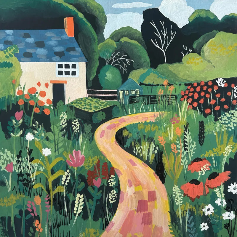 English Cottage by Morgan Birch. SKU 104057a. Archival Giclee Fine art print for wall decor.