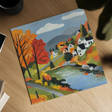 Fall Colors by Morgan Birch. Shown as a detailed flat fine art print, highlighting archival giclee quality. Available as an archival giclee rolled canvas, fine art paper, or poster print. SKU 104016a.