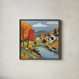 Fall Colors by Morgan Birch. Shown in a sleek black glass frame for a contemporary gallery look. Available as an archival giclee rolled canvas, fine art paper, or poster print. SKU 104016a.