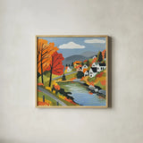 Fall Colors by Morgan Birch. Shown in a natural wood glass frame for a timeless modern aesthetic. Available as an archival giclee rolled canvas, fine art paper, or poster print. SKU 104016a.