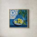 Feeling Blue by Morgan Birch. Shown in a natural wood glass frame for a timeless modern aesthetic. Available as an archival giclee rolled canvas, fine art paper, or poster print. SKU 103335a.