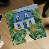 Full Bloom Cottage I by Morgan Birch. Shown as a detailed flat fine art print, highlighting archival giclee quality. Available as an archival giclee rolled canvas, fine art paper, or poster print. SKU 103121a.