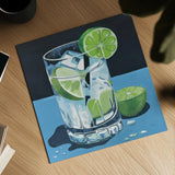 Gin and Tonic by Morgan Birch. Shown as a detailed flat fine art print, highlighting archival giclee quality. Available as an archival giclee rolled canvas, fine art paper, or poster print. SKU 103541a.