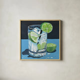 Gin and Tonic by Morgan Birch. Shown in a natural wood glass frame for a timeless modern aesthetic. Available as an archival giclee rolled canvas, fine art paper, or poster print. SKU 103541a.