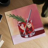 Little Cocktail With Herb by Morgan Birch. Shown as a detailed flat fine art print, highlighting archival giclee quality. Available as an archival giclee rolled canvas, fine art paper, or poster print. SKU 103137a.