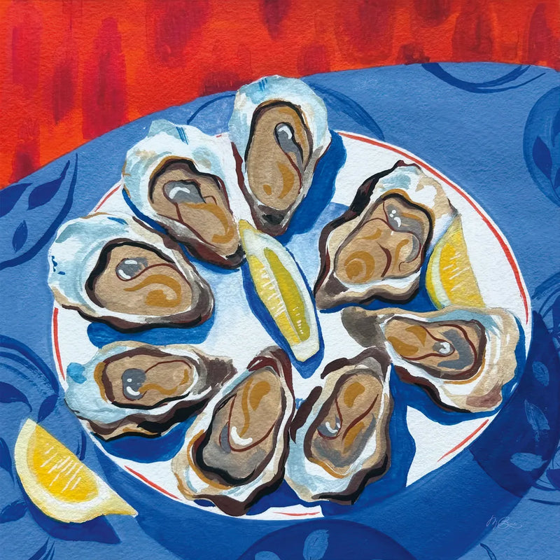 Oysters by Morgan Birch. SKU 103338a. Archival Giclee Fine art print for wall decor.