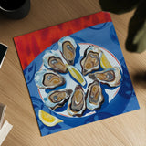 Oysters by Morgan Birch. Shown as a detailed flat fine art print, highlighting archival giclee quality. Available as an archival giclee rolled canvas, fine art paper, or poster print. SKU 103338a.
