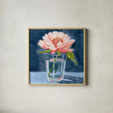 Single Perfect Flower by Morgan Birch. Shown in a natural wood glass frame for a timeless modern aesthetic. Available as an archival giclee rolled canvas, fine art paper, or poster print. SKU 103141a.