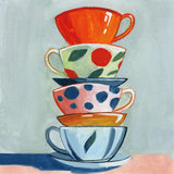 Stack of Teacups by Morgan Birch. SKU 103116a. Archival Giclee Fine art print for wall decor.