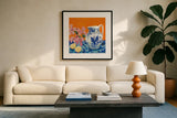 Still Life With Pitcher by Morgan Birch. Displayed in a glass frame with matte in a clean modern living room. Available as an archival giclee rolled canvas, fine art paper, or poster print. SKU 104012a.