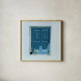 Stucco Window View by Morgan Birch. Shown in a natural wood glass frame for a timeless modern aesthetic. Available as an archival giclee rolled canvas, fine art paper, or poster print. SKU 103112a.