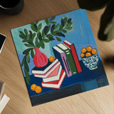 Well Read by Morgan Birch. Shown as a detailed flat fine art print, highlighting archival giclee quality. Available as an archival giclee rolled canvas, fine art paper, or poster print. SKU 103342a.