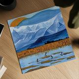 Winter Lake by Morgan Birch. Shown as a detailed flat fine art print, highlighting archival giclee quality. Available as an archival giclee rolled canvas, fine art paper, or poster print. SKU 103142a.