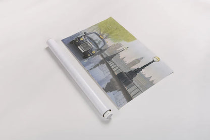 Along the Thames v.2 by Myles Sullivan. shown as a rolled paper print. Available as archival giclee rolled canvas, fine art paper, or poster print. SKU 22345i.