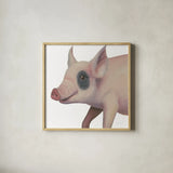 Bacon, Bits and Ham I by Myles Sullivan. Shown in a natural wood glass frame for a timeless modern aesthetic. Available as an archival giclee rolled canvas, fine art paper, or poster print. SKU 32222a.