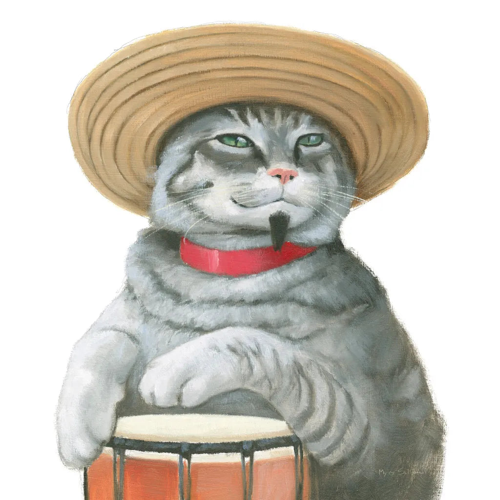 Cattitude II by Myles Sullivan. SKU 34898a. Archival Giclee Fine art print for wall decor.