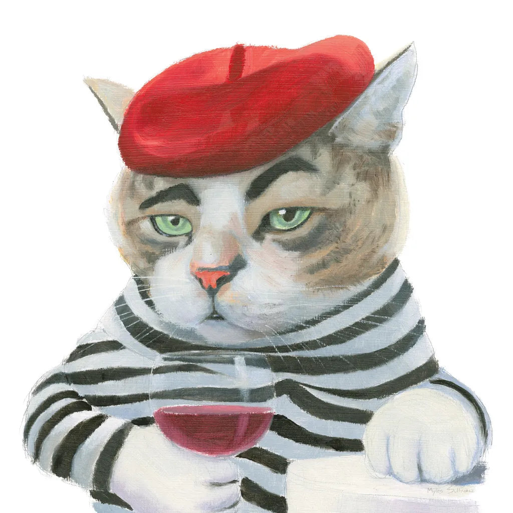 Cattitude III by Myles Sullivan. SKU 34899a. Archival Giclee Fine art print for wall decor.