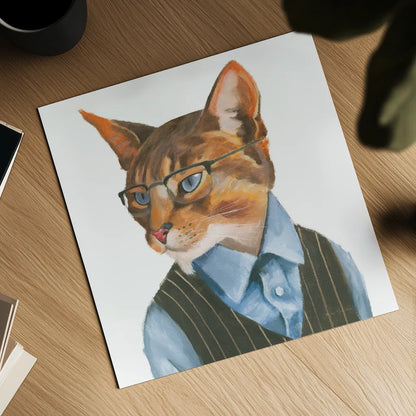 Cattitude IV by Myles Sullivan. Shown as a detailed flat fine art print, highlighting archival giclee quality. Available as an archival giclee rolled canvas, fine art paper, or poster print. SKU 34900a.